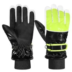 Produktbild: MoKo Kinder Winterhandschuhe, Wasserdicht Skihandschuhe mit Elastisch Bündchen für 6-15 Jahre, Winddicht Thermisch Kinder Schnee Handschuhe für Skifahren Snowboarden Rodeln Radfahren, Schwarz, M