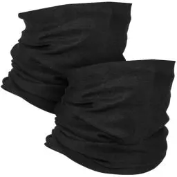 Produktbild: MoKo Multifunktionstuch, 2 Stück Gesichtsmaske Stirnbänder Elastisch Nahtlos Sturmmaske Kopfband Schlauchschal Bandana Maske Halstuch, für Sport Radfahren Motorrad Laufen Hofarbeit UV-Schutz - Schwarz