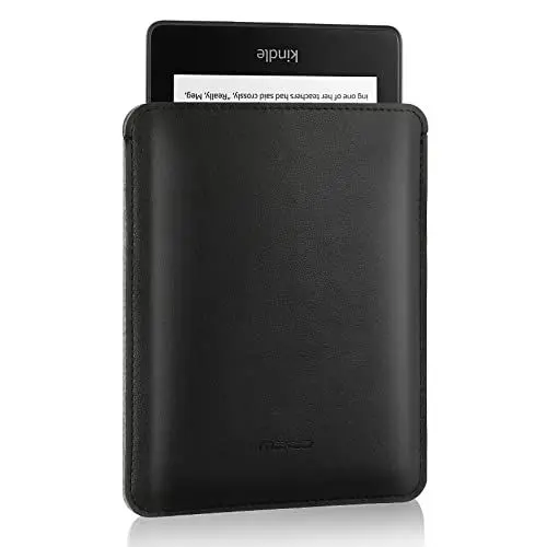 Produktbild: MoKo Schutztasche Kompatibel mit Kindle Paperwhite 2021, Kratzfest Tragetasche aus PU Leder & Weiche Filzfutter, Schlank Hülle Tragbar Tasche für E-Reader, Schwarz