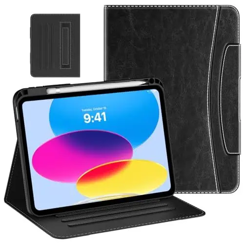 Produktbild: MoKo für iPad 10. Generation Hülle iPad 10,9 Zoll Hülle 2022 mit Stifthalter, Multi-Winkel Blick iPad 10. Generation Hülle mit Handschlaufe & Weich TPU Rückseite für iPad 10. Gen 2022, Schwarz