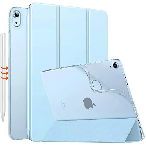 Produktbild: MoKo Hülle für iPad Air 5. Generation 2022/iPad Air 4. Generation 2020, Unterstützt Laden vom iPencil 2, Hülle mit TPU Rücken Auto Schlaf/Wach Schutzhülle für iPad Air 10,9 Zoll, Himmelblau