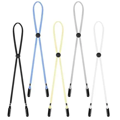 Produktbild: Molain 5 Stück Verstellbare Hutbandclips, Elastische Hüte Abnehmbares Kinnband, Winddichte Hutschnurclips Anti-Verlust-Mützenbandclips für Golfen Bootfahren Angeln Hut Outdoor(mehrfarbig 1)