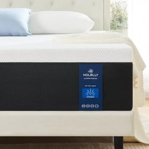 Produktbild: Molblly Matratze 140 x 190 x 25 cm - Memory-Schaum für Erwachsene, Mittelfester Schaumstoff, Bequem, Atmungsaktiv und Stützend