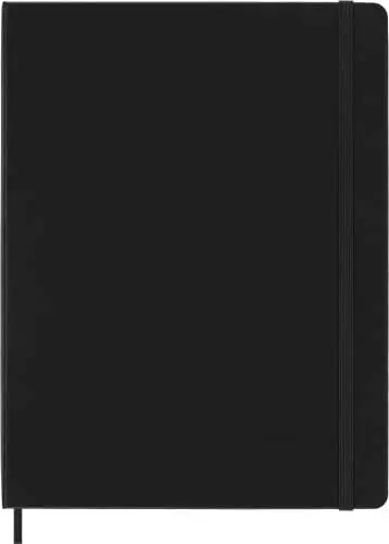 Produktbild: Moleskine Klassisches Notizbuch mit gepunktetem Papier, Hardcover und elastischem Verschluss, Farbe Schwarz, Größe Extra Groß 19 x 25 cm, 192 Seiten