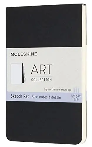 Produktbild: Moleskine Skizzenblock, Skizzenbuch (Papier für Bleistifte, Zeichenkohle, Stifte, Füllfederhalter und Marker, Softcover -9 x 14 cm, 48 Seiten) schwarz