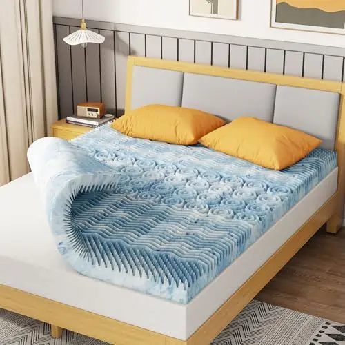 Produktbild: MOLPHIT Matratzen Topper 140x200cm, 7 Zonen Matratzentopper 140x200cm aus Gel kaltschaum, 7.5cm Höhe- Öko-TEX Zertifiziert, Matratzenauflage Ohne Bezug für Boxspringbett Wohnwagen Schlafsofa