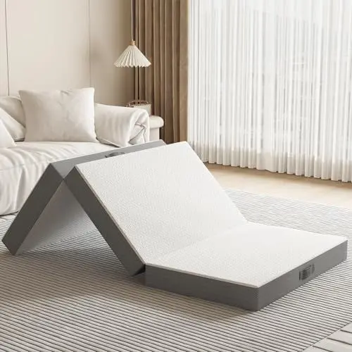 Produktbild: MOLPHIT Klappmatratze 75x195x15CM Mittelfeste, Faltmatratze, Gästematratze, Gästebett Klappbar aus extra dick 15cm mit waschbarem Bezug, ze für Reisen, Camping, Boden, Gästebett, Matratze