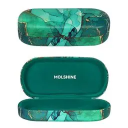 Produktbild: molshine hartes Sonnenbrillenetui, klassisches, farbenfrohes und großes Hartschalen-Brillenetui,das Etui ist gleichzeitig leicht und tragbar-(Smaragdgrün)