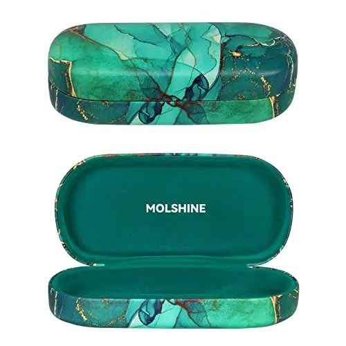 Produktbild: molshine hartes Sonnenbrillenetui, klassisches, farbenfrohes und großes Hartschalen-Brillenetui,das Etui ist gleichzeitig leicht und tragbar-(Smaragdgrün)