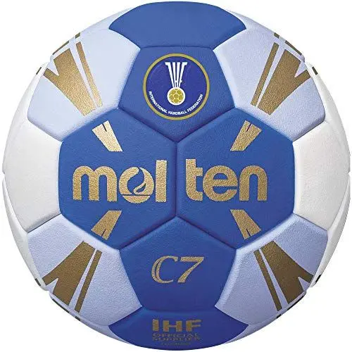 Produktbild: Molten H2C3500-BW Handball, Pro Trainingsball „C7“, Synthetik-Leder (TPU), geklebte Panels, IHF Gütesiegel, blau/weiß/Gold, Größe 2, Paketeinheit 18