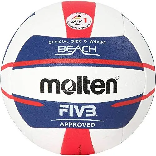 Produktbild: Molten Europe Ball-V5B5000-DE Beachvolleyball, Weiß/Blau/Rot, 5