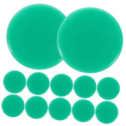 Produktbild: MOLUCKFU 100St Bunte Bingochips board games brettspiele Farbige Chips Glücksspiele board gamees Mathe-Zählchips transparenter Bingo-Chip Bingo-Spielchips Bingo-Chips-Marker Plastik Green