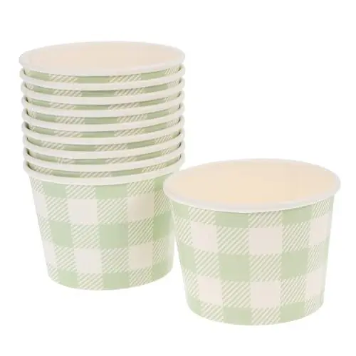 Produktbild: MOLUCKFU 10 Stück Einweg-pappbecher Eisbecher Für Desserts Eisschalen Aus Papier Becher Für Eiskugeln Dessertbecher Ohne Deckel
