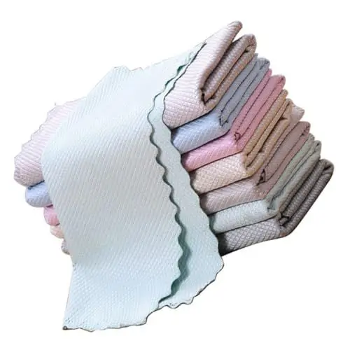 Produktbild: MOLUCKFU Staubtuch-Muster 10 Stück Geschirrtuch Geschirrspültuch Weich Und Saugfähig 25 X 25 cm Gemischt