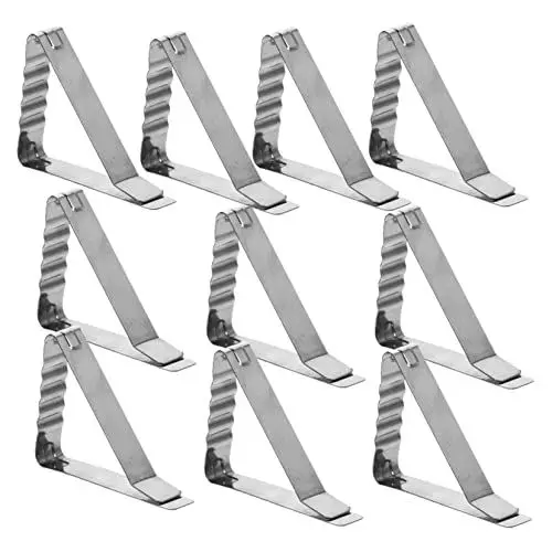 Produktbild: MOLUCKFU Picknick-tischdeckenhalter Aus Edelstahl 10 Elastische Clips Keine Beschädigung Des Tisches