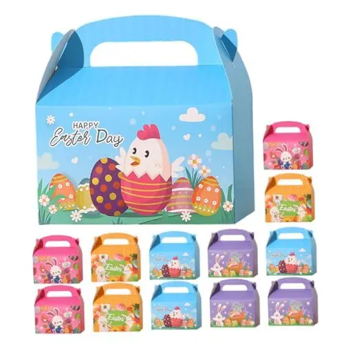 Produktbild: MOLUCKFU Süßigkeiten-papierschachtel 12 Stück Party-boxen Dekorative Tragbare Verpackungsboxen Für Süßigkeiten Kuchen Snacks Mehrzweck-einsatz Einfach Zu Verwenden