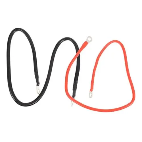 Produktbild: MOLUCKFU 1 Paar Kabel Batteriestromkabel für Fahrzeuge Solaranlagen Schwarz Rot Kupferkabel Ringösen 70cm Länge Langlebiges sicheres Design