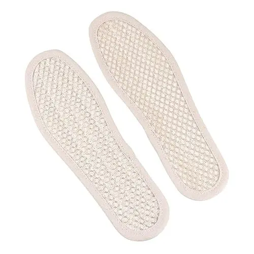 Produktbild: MOLUCKFU 1 Paar Schuhkissen atmungsaktive Luffa-Einlegesohlen Einlegesohlen für das Sommertraining Einlegesohlen gegen Plantarfasziitis Sohleneinlagen beige avconfort Luffa-Pad Schuhpolster