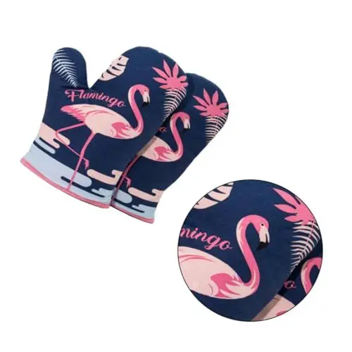 Produktbild: MOLUCKFU 1paar Hitzebeständige Ofenhandschuhe Cartoon-Design Multifunktionale Küchenhandschuhe Für Backofen Und Mikrowelle rutschfest Und Bequem Für Profis Und Hobbybäcker Blau