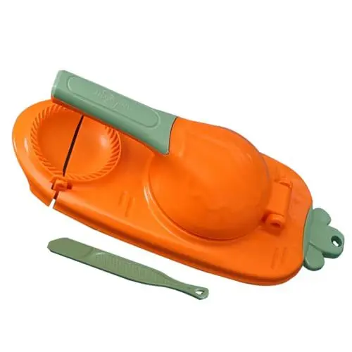Produktbild: MOLUCKFU 1 Satz Artefakt Zum Pressen Von Knödelverpackungen Handknödelmaschine Knödelpresse Tragbare Teigpresse Knödelhauthersteller Knödelverpackungshersteller Kekspresse Orange Plastik