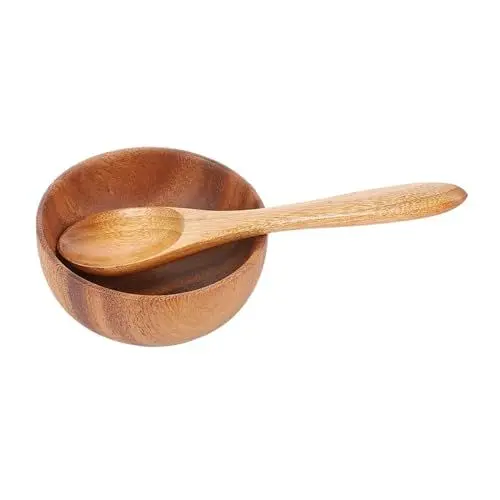 Produktbild: MOLUCKFU Obst-servierschüssel Holz-reisschüssel Salatschüssel Löffel-set Küchenschüssel Für Salat