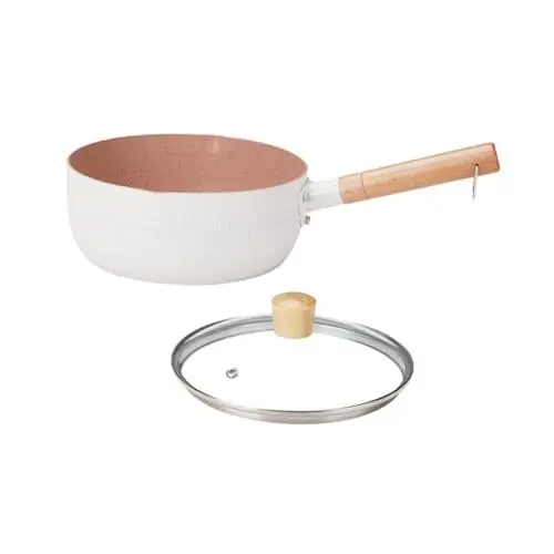 Produktbild: MOLUCKFU 18 cm weißer Kochtopf leicht zu reinigen Kochtopf für Babynahrung und Nudeln