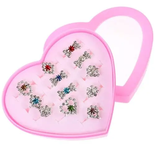 Produktbild: MOLUCKFU 1 Set Einstellbare Kristallringe Für Kinder Edelsteinringe Schmuck Spielzeug Niedliche Verstellbare Ringe Partygeschenke Für Mädchen