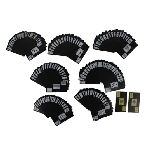 Produktbild: MOLUCKFU 1 Set wasserdichte Mahjong Fliesen Tragbares Mahjong Karten Set Mahjong Kartenspiel Reise Tischspiel Mahjong Karten PVC Mahjong Karten Set Mahjong Karten Spielzeug Party