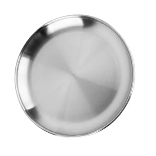 Produktbild: MOLUCKFU Edelstahl Teller Robuster Rostfreier Multifunktions Teller Ø Für BBQ Picknick Und Camping Ideal Für Obst Snacks Und Mehr