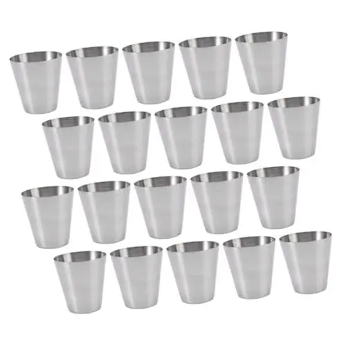 Produktbild: MOLUCKFU Trinkbecher-set Aus Edelstahl 20-teilig Wiederverwendbar Tragbare Becher für Wasser Kaltgetränke Saft Barzubehör Metall-wasserbecher Homeoffice Reisen