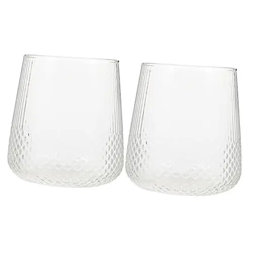 Produktbild: MOLUCKFU 2St Glas Saftgläser Whisky-Gläser Haushaltswasserbecher Eiskaffeegläser Teetasse the office mug kaffeekanne multifunktionale Tassen klare Tasse Hohes Borosilikat Transparent