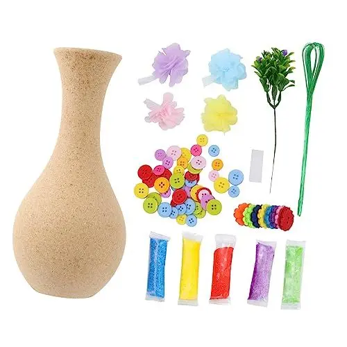 Produktbild: MOLUCKFU 2 Sätze Kinder-DIY-vasen-bastelset Handgefertigtes Kunstset Einfach Zu Bemalen Mit Zubehör Kreativität Lernspielzeug Für Heim Schule