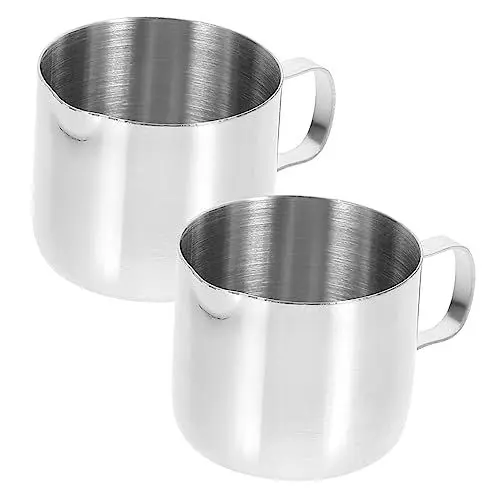Produktbild: MOLUCKFU Wiederverwendbare Aufschäumkrüge Edelstahl-düse Tassen Latte Krug für Kaffee Joghurt Saft Lagerung