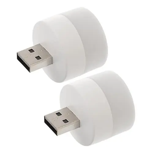 Produktbild: MOLUCKFU Usb Licht Lampe Usb 2er Set Usb Auto Licht 2 Port Usb Hub Adapter Usb Betrieben Ambient Lighting Nachtlampe Warmweiß Beleuchtung Für Auto Und Zuhause