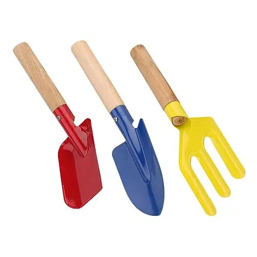 Produktbild: MOLUCKFU 3St Gartengeräte-Set dreiteilig Garten Handschaufel Gartenzubehör Rasen Rechen Gartenhand gartenwerkzeug Gardening Tools Gartenschaufel Werkzeug zum Graben von Gartenerde hölzern