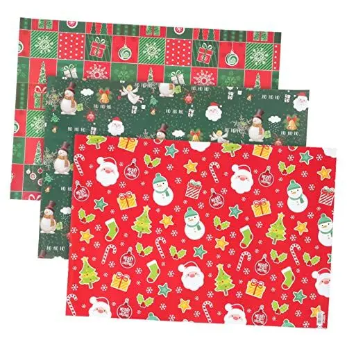 Produktbild: MOLUCKFU Geschenkpapier Glitzer 3 Weihnachts Geschenkpapiere Aus Kraftpapier Einwickelpapier Für Geschenkpapierrolle Für Festliche Anlässe Und Diy Projekte Vielseitig