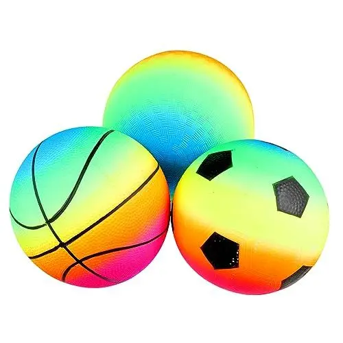 Produktbild: MOLUCKFU 3 Stück Kinder Flatternder Ball Aufblasbarer Regenbogenfarbener Ball Für Outdoor Spaß Reißfestes PVC Perfektes Wasserspielzeug Für Pool Und Garten Durchmesser
