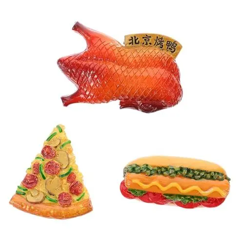 Produktbild: MOLUCKFU 3er Satz Kühlschrankmagnete Aus Kunstharz 3D Magnete Mit Lebensmittelmotiven Für Küche Und Zuhause