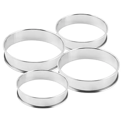 Produktbild: MOLUCKFU 4-teiliger Muffinring Aus Edelstahl Kochring Für Backen Tortenring Rostfrei Und Praktisch