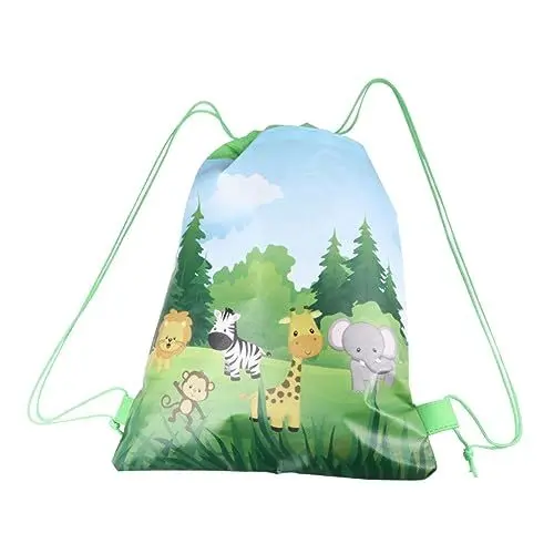 Produktbild: MOLUCKFU 5er-pack Kordelzugbeutel mit Tier-cartoon-muster Bedruckte Stoffbeutel für Partys und Feiern
