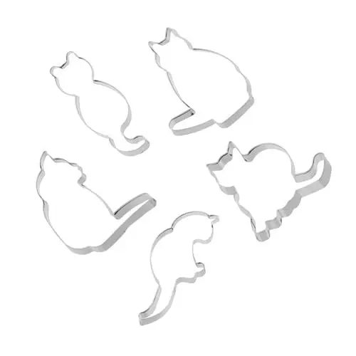 Produktbild: MOLUCKFU Keksausstecher-form Katzenmotiv 5-teiliges Set Robuster Edelstahl Zum Backen