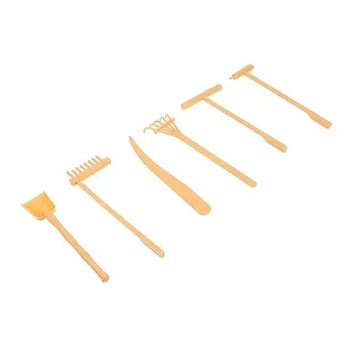 Produktbild: MOLUCKFU Sandrechen-Set Mini-rechen-Werkzeug Sandtisch-Teile Basteln Dekorationszubehör Kunststoff Langlebig Einfach Zu Tragen Und Verstauen