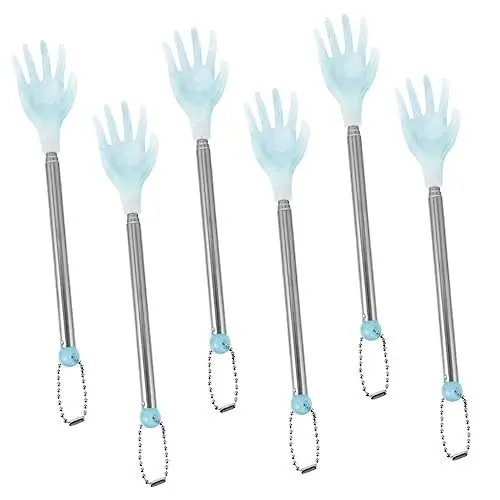 Produktbild: MOLUCKFU 6St finger kitzeln ruckenkratzerhand gripgrap Kratzhand grippers grippler Schaber therapeutische Rückenkratzer Kratzstock Krallenkratzer einziehbarer Rückenkratzer Plastik Blue