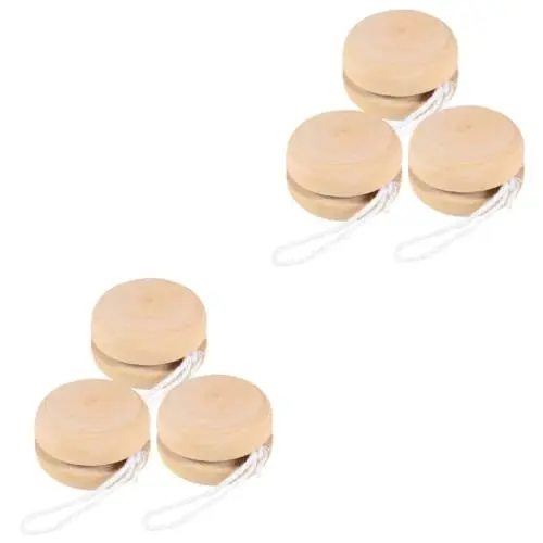 Produktbild: MOLUCKFU 6 STK Jo-jo Unbemaltes DIY-Spielzeug Unbemaltes Malspielzeug Holzspielzeug Graffiti- -Kugeln Aus Holz Yo-yo-bälle Selber Machen Kognitive Spielsachen DIY Spielzeug Hölzern