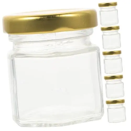 Produktbild: MOLUCKFU 6 Stück Honigflaschen Honiggläser Mit Luftdichtem Deckel Honigbehälter Mit Metalldeckel Marmeladenbehälter Glasverschlussgläser