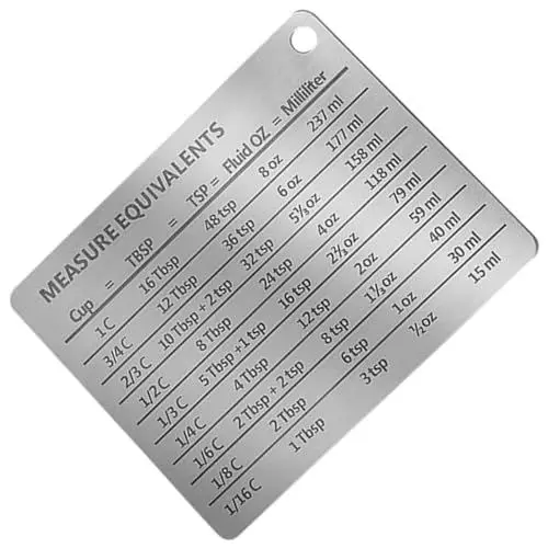 Produktbild: Ciieeo Einheit Umrechnungstabellen Praktische Maßtabelle Wiederverwendbare Umrechnungstabelle Trockenmaß Umrechnungsmaß Äquivalenttabelle Kompakte Umrechnungstabelle Magnet
