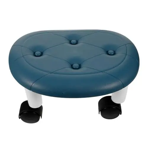 Produktbild: MOLUCKFU Niedriger Kleiner Hocker Mit Sitzrollen Rollhocker Für Zuhause/nagelstudio Leicht Zu Rollen Fußstütze Tritthocker