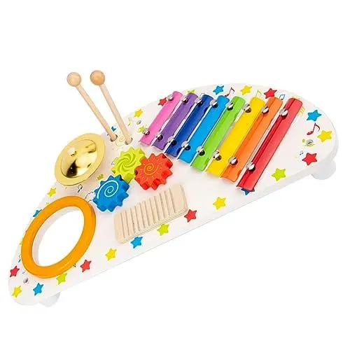 Produktbild: MOLUCKFU Hölzernes Montessori Musikspielzeug Für Babys 1 Satz Musikinstrumente Inklusive Xylophon Und Trommel Fördert Die Musikalische Frühentwicklung Und Motorik Ideal Für Kleinkinder