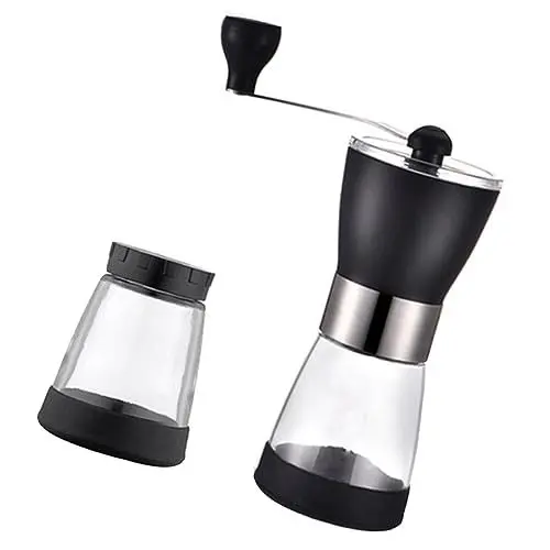 Produktbild: MOLUCKFU Manuelle Kaffeemühle Aus Edelstahl | Tragbare Handkaffeemühle Mit Kegelmahlwerk | Perfekt Für Frische Kaffeebohnen | Ideal Für Zuhause Und Unterwegs