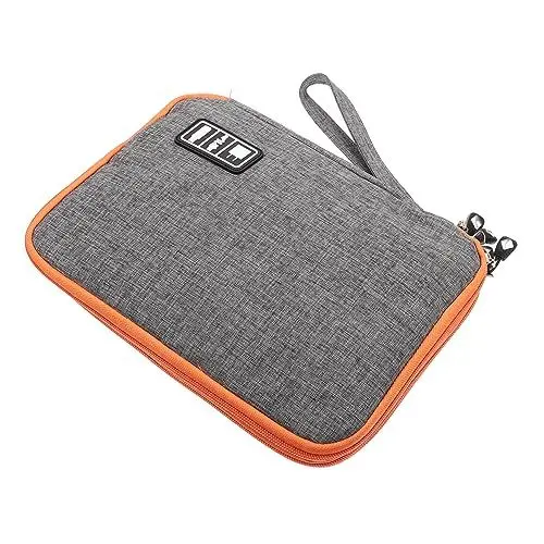 Produktbild: MOLUCKFU Power-aufbewahrungstasche Tasche Für Elektronisches Zubehör Aufbewahrungsbehälter Reise-elektronik-organizer-tasche Kabelbehälter Digitale Zubehörtasche Grey Schneeflocke